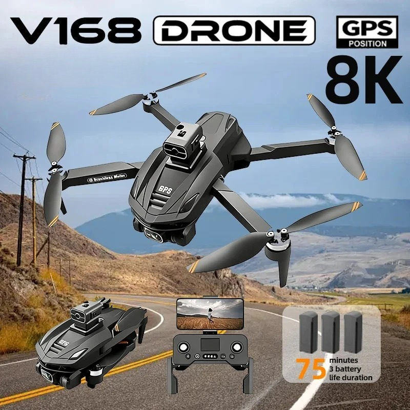 Drone E88Pro Rc 4K - Orijinal V168 GPS Drone Profesyonel 8K