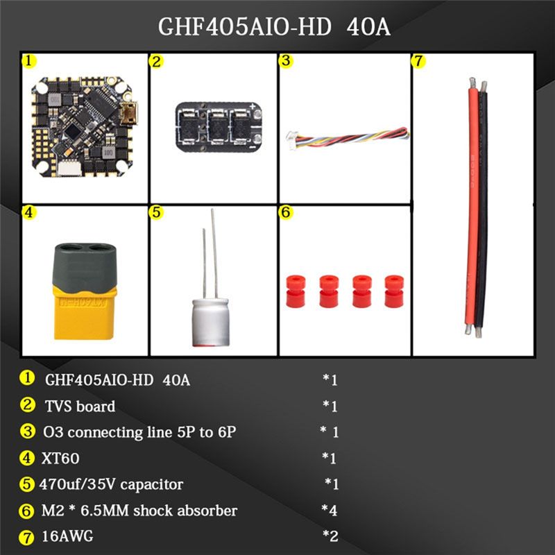 Drone Rc2 - ABTI-GHF405AIO-HD 40A AIO Uçuş Kontrol Cihazı,