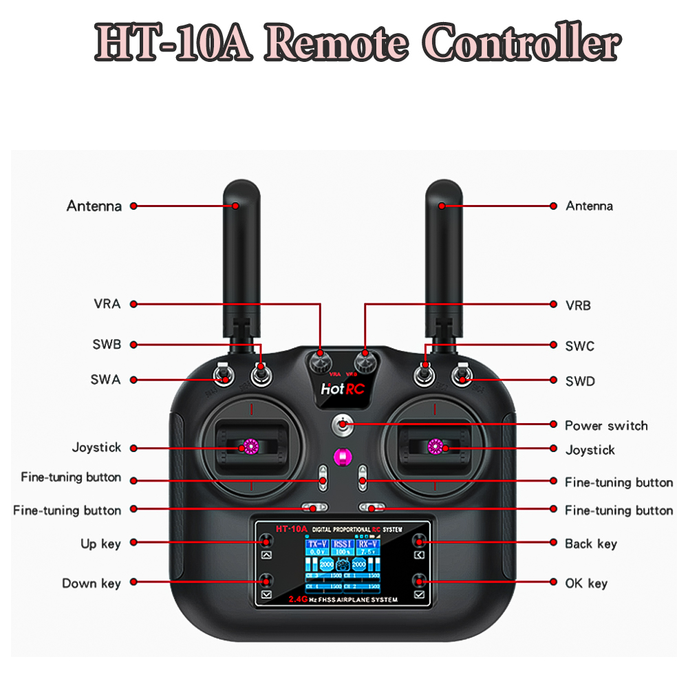 Hotrc HT-10A 2.4G 10CH Verici  - Drone Rc2 incelemesi ve fiyatı