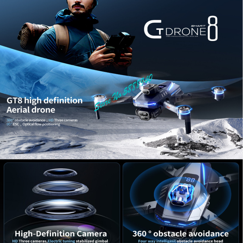 Fırçasız 8K ESC Üçlü Kamera WI - Drone Rc Fpv Manual incelemesi ve fiyatı